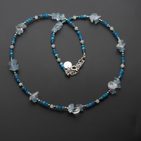 Naszyjnik - Mix kamieni sieczka, kulki i srebro