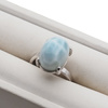 Pierścionek regulowany - owalny Larimar w srebrze rodowanym