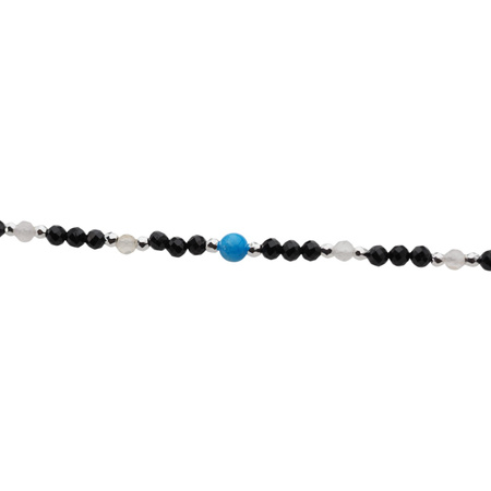 Naszyjnik mix - Turmalin, cytryn, apatyt i srebro