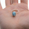 Pierścionek regulowany - owalny Larimar 13x9 mm w srebrze