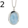 Naszyjnik - Zawieszka z larimarem owalnym na łańcuszku