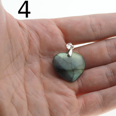 Zawieszka - Labradoryt serce w srebrze