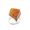 Pierścionek regulowany - Koniakowy Bursztyn w srebrze