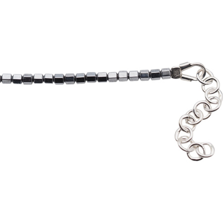 Bransoletka urodzeniowa luty - ametyst, hematyt i srebro