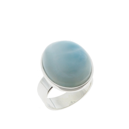 Pierścionek regulowany - owalny Larimar 19x16 w srebrze
