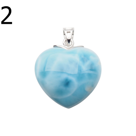 Zawieszka - larimar serce w srebrze rodowanym