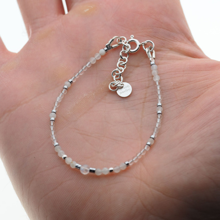 Bransoletka - Kamień Księżycowy, Kryształ Górski i srebro