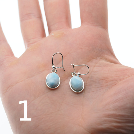 Kolczyki - Larimar owalny w srebrze