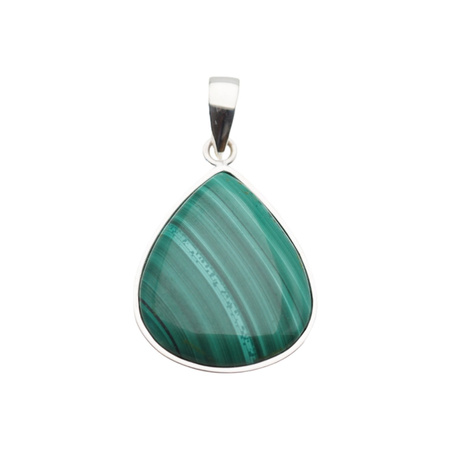 Zawieszka srebrna z malachitem - łza