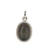 Zawieszka - Labradoryt owalny i młotkowane srebro