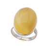 Pierścionek - Transparentno-mleczny Bursztyn w srebrze (rozmiar 16)