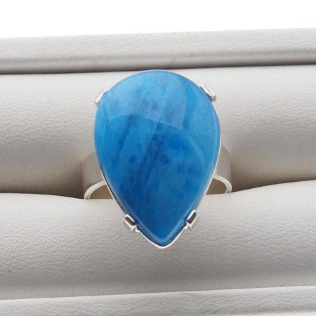 Pierścionek regulowany – Apatyt łza w srebrze próby 925
