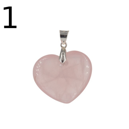 Zawieszka - Kwarc Różowy serce w srebrze
