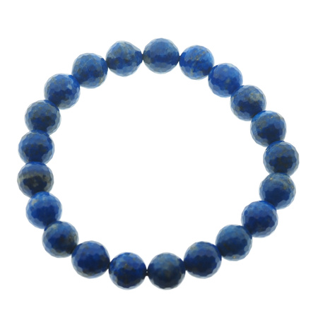 Bransoletka 19 cm - Lapis Lazuli fasetowane kulki 9mm