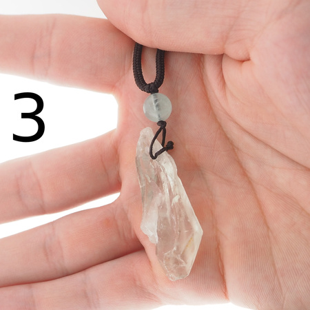 Naszyjnik regulowany- surowy Ametyst Zielony na sznurku