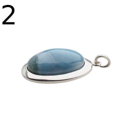 Zawieszka z larimarem owalnym w srebrze