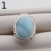 Pierścionek regulowany - owalny Larimar w srebrze