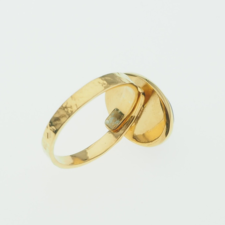 Pierścionek regulowany z Czaroitem w srebrze złoconym