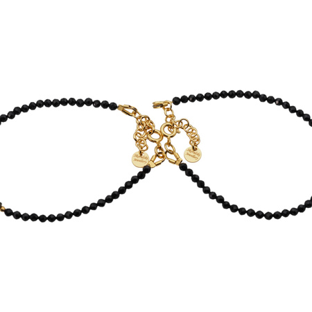 Bransoletka - Turmalin kolorowy, Hematyt złoty i srebro złocone