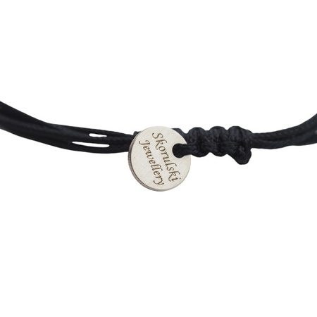 Bransoletka z Larimarem – ręcznie pleciona makrama, srebro 925