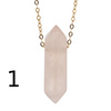 Naszyjnik - Kwarc Różowy sopel na łańcuszku srebrnym złoconym