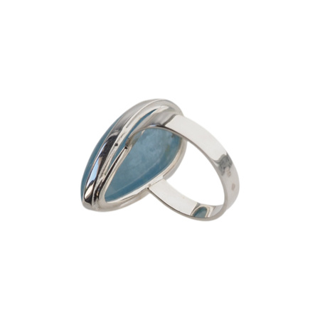 Pierścionek - Akwamaryn łza w srebrze (rozmiar jubilerski 17)