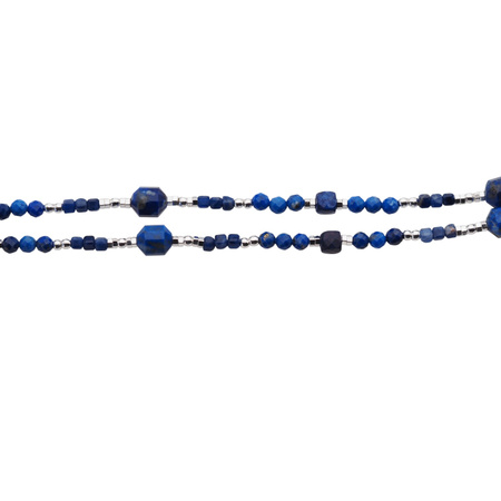 Naszyjnik - Lapis Lazuli, Perła, Hematyt i srebro