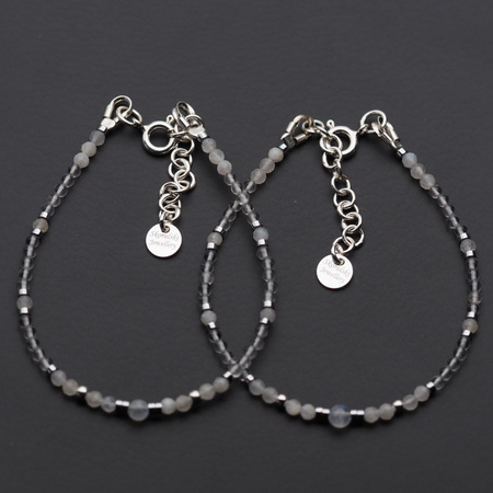 Bransoletka - Kamień Księżycowy, Kryształ Górski i srebro