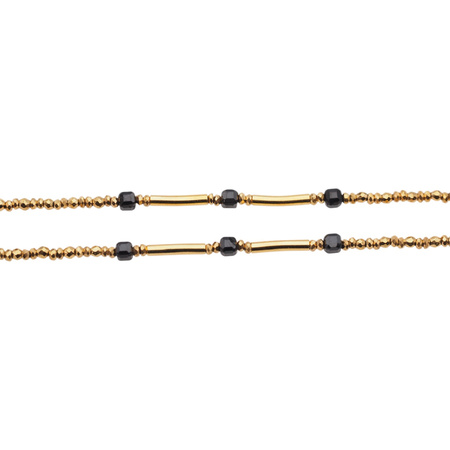 Bransoletka -złoty Hematyt, Spinel i srebro złocone