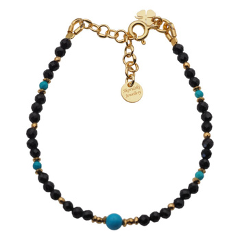 Bransoletka znak zodiaku strzelec - mix kamieni i srebro złocone