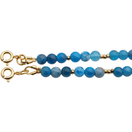 Bransoletka - Apatyt kulki, hematyt i srebro złocone