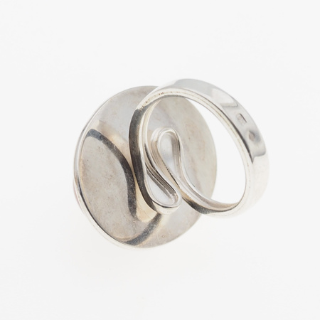 Pierścionek regulowany - Koniakowy Bursztyn owalny w srebrze