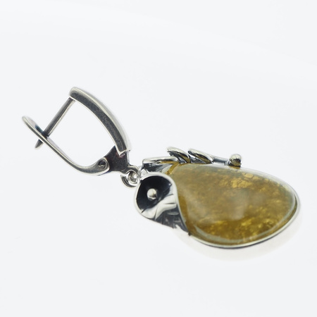 Kolczyki z zielonym Granatem w srebrze oksydowanym