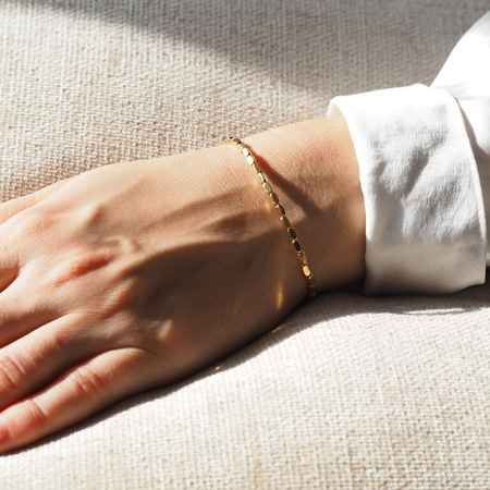 Bransoletka - złoty Hematyt prostopadłościany i srebro złocone