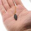 Naszyjnik srebrny złocony - Onyks łza na łańcuszku