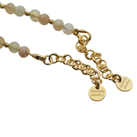 Bransoletka - Cytryn kulki i srebro złocone