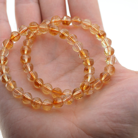 Bransoletka 18,5-19 cm na gumce - Cytryn fasetowane kulki 7mm