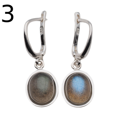 Kolczyki - owalny Labradoryt w srebrze