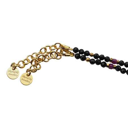 Bransoletka znak zodiaku baran - mix kamieni i srebro złocone