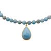 Naszyjnik z zawieszką - Larimar i srebro złocone