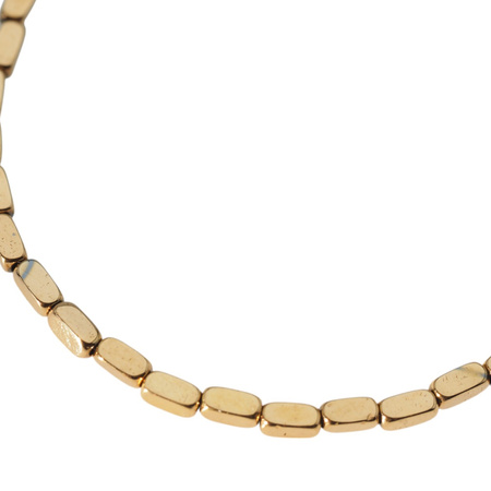 Bransoletka - złoty Hematyt prostopadłościany i srebro złocone