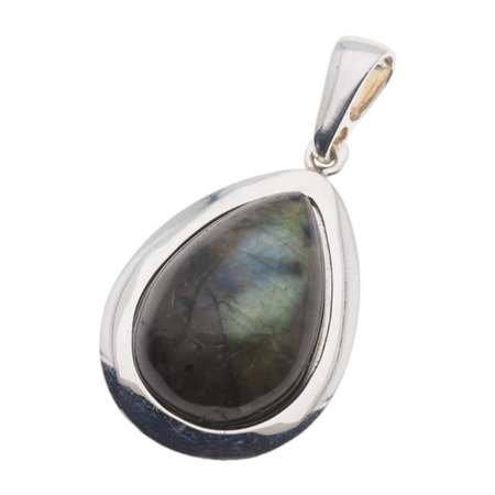 Zawieszka srebrna z labradorytem - łza