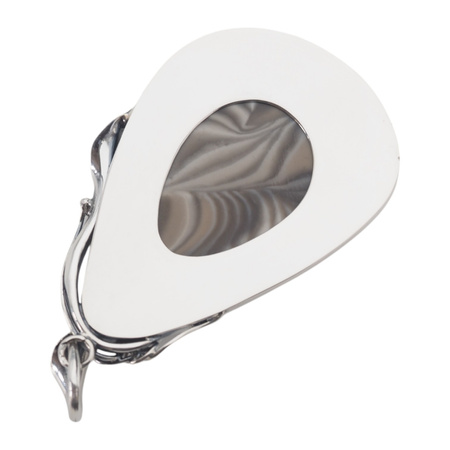 Naszyjnik z Krzemieniem Pasiastym – srebro oksydowane 925, naturalny rzemień