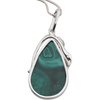 Naszyjnik - Zawieszka malachit łza w srebrze