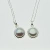 Naszyjnik srebrny - Perła okrągła na łańcuszku
