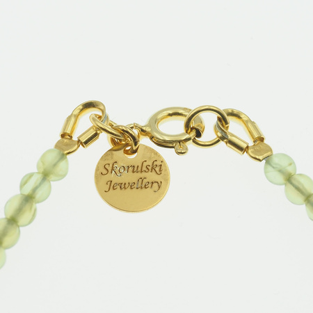 Bransoletka 18cm- Perydot (Oliwin) i srebro złocone