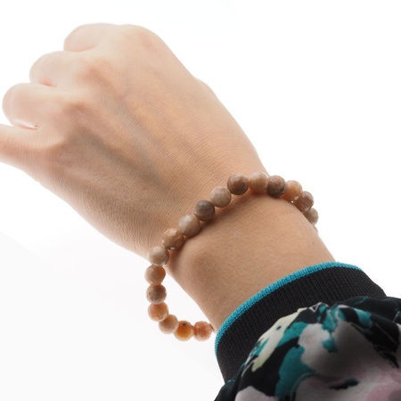 Bransoletka 19 cm - fasetowany Kamień Słoneczny kulki 8mm