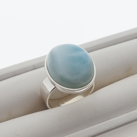 Pierścionek regulowany - owalny Larimar 19x16 w srebrze