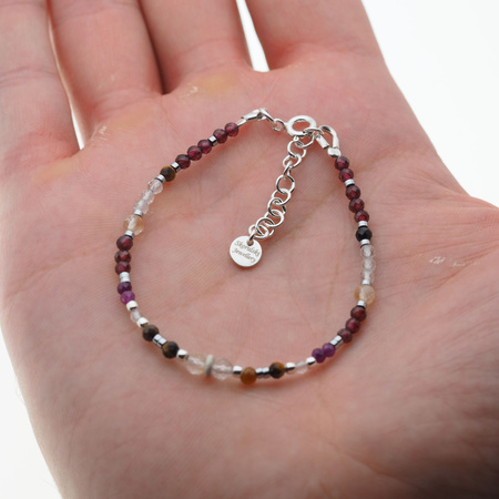 Bransoletka znak zodiaku lew - mix kamieni i srebro