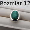 Pierścionek regulowany z owalnym Malachitem w srebrze.